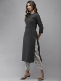 Yufta Women Black Ethnic Motifs Printed Regular Pure Cotton Kurta with Trouser & With Dupatta | Grab2Buy
