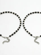 NVR Women's Evil Eye Black & Silver Anklets | Grab2Buy