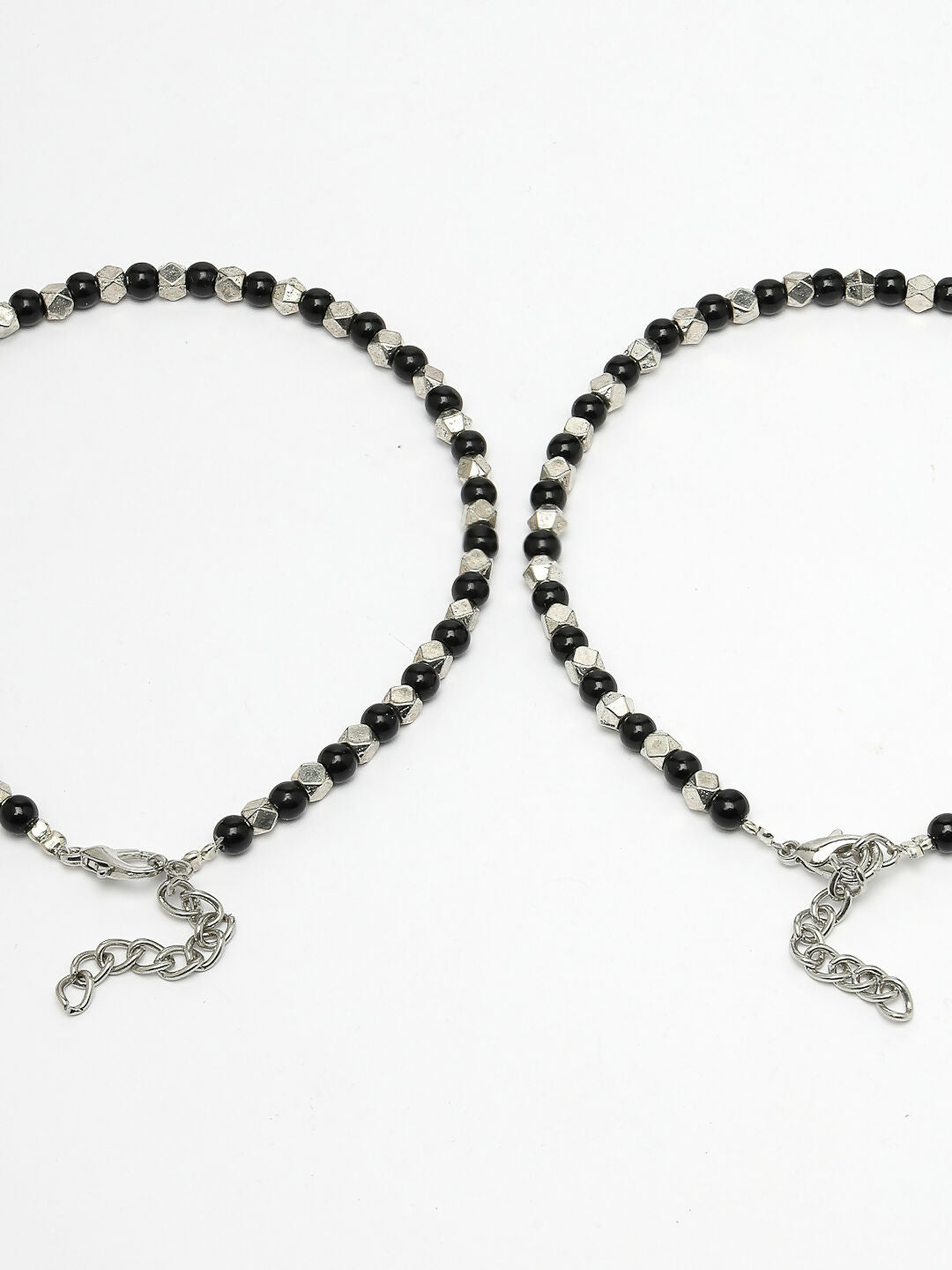 NVR Women's Evil Eye Black & Silver Anklets | Grab2Buy