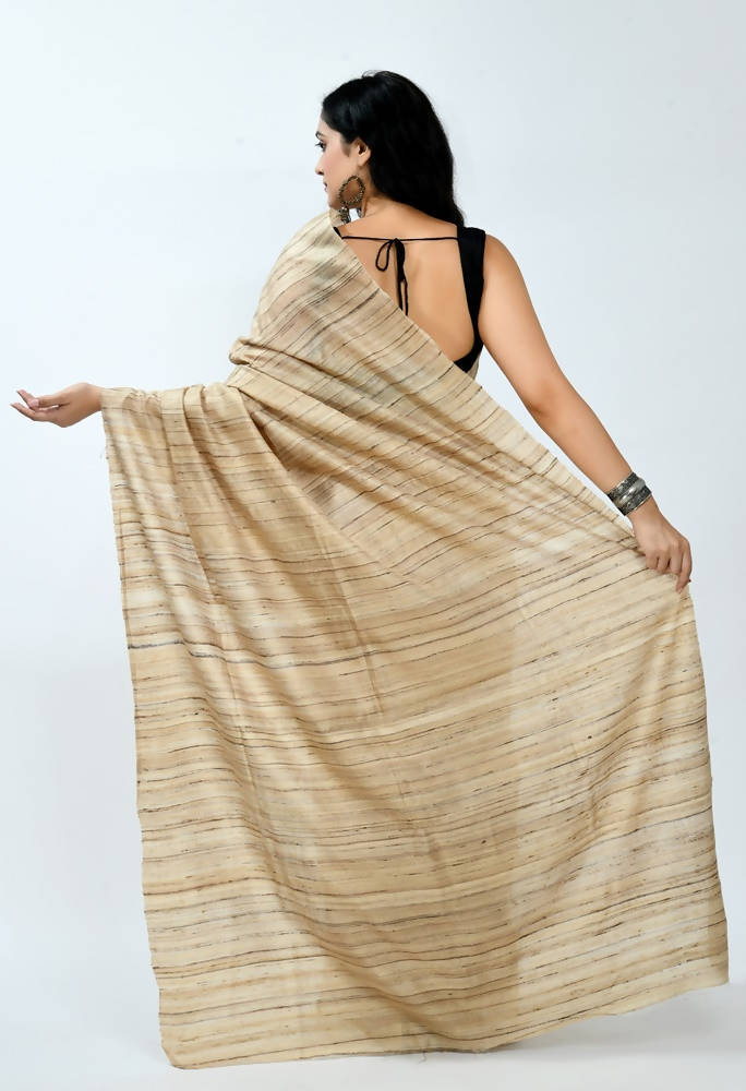 Mominos Fashion Moeza Pure Ghichcha Silk Tussar Golden Color Saree | Grab2Buy