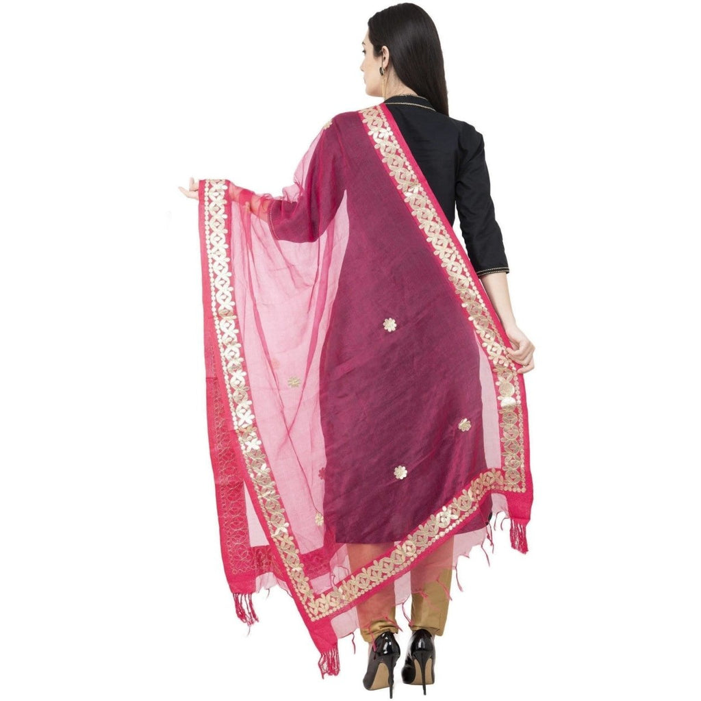 A R Silk Orgenza Gota Patti Fancy Dupatta Gajari Color Dupatta or Chunni | Grab2Buy