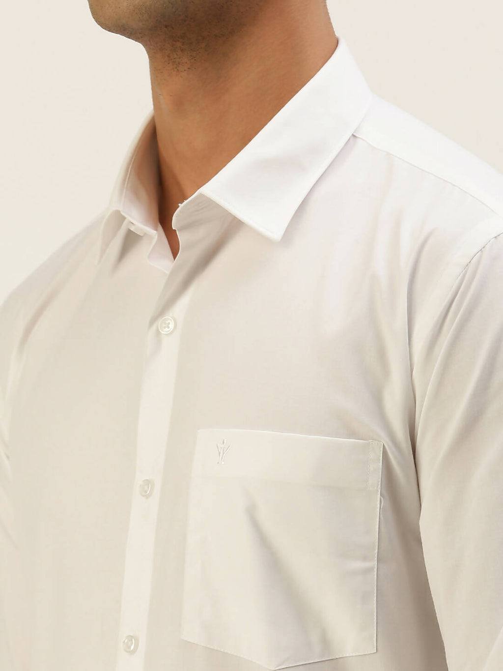 Ramraj Cotton Mens Full Sleeve Formal Poly Cotton White Shirt | Grab2Buy