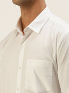 Ramraj Cotton Mens Full Sleeve Formal Poly Cotton White Shirt | Grab2Buy