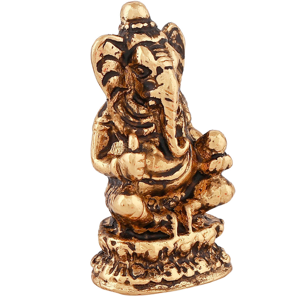 Estele Gold-Polished Spiritual Lord Ganesha Idol for Gifts & HouseWarming/Home/Office Decors | Grab2Buy