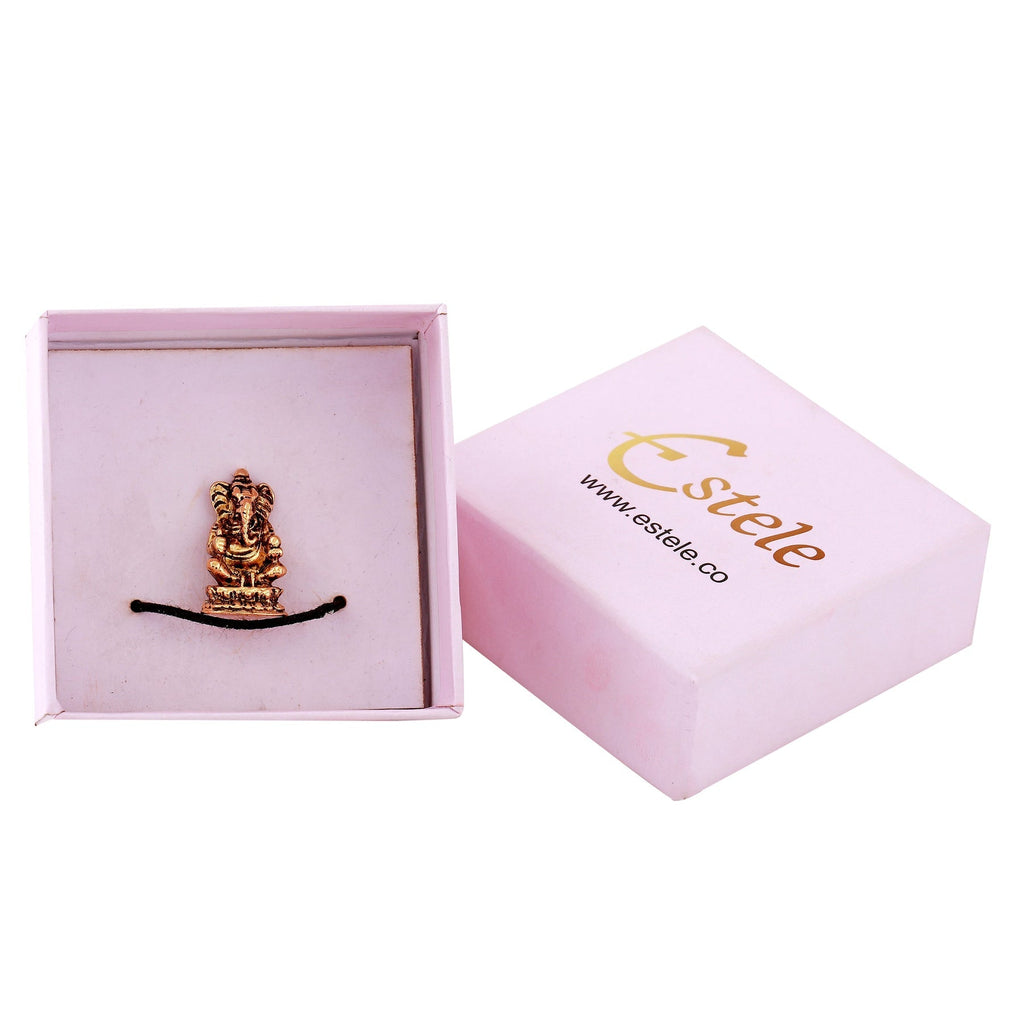Estele Gold-Polished Spiritual Lord Ganesha Idol for Gifts & HouseWarming/Home/Office Decors | Grab2Buy
