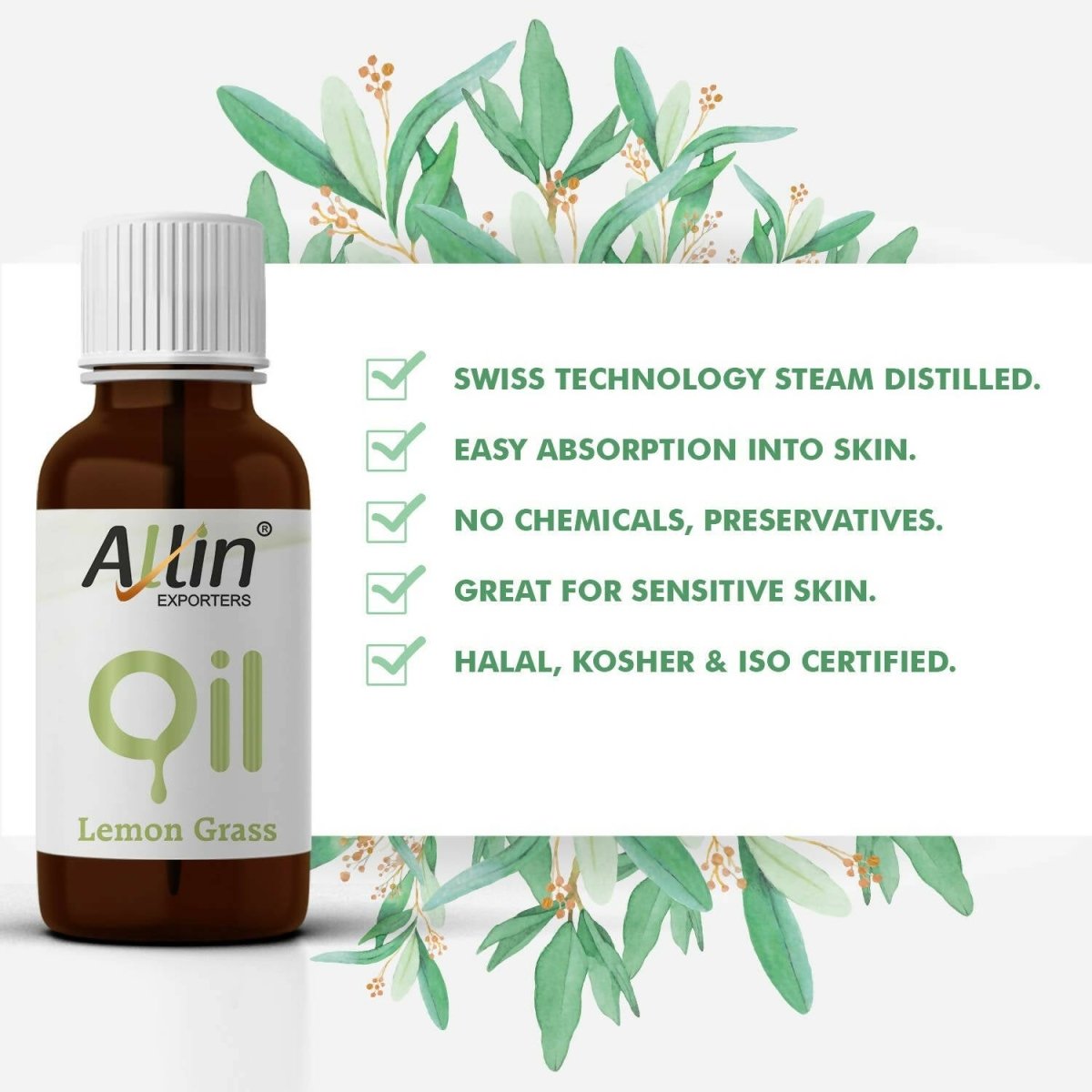 Allin Exporters Lemon Grass Essential Oil | Grab2Buy
