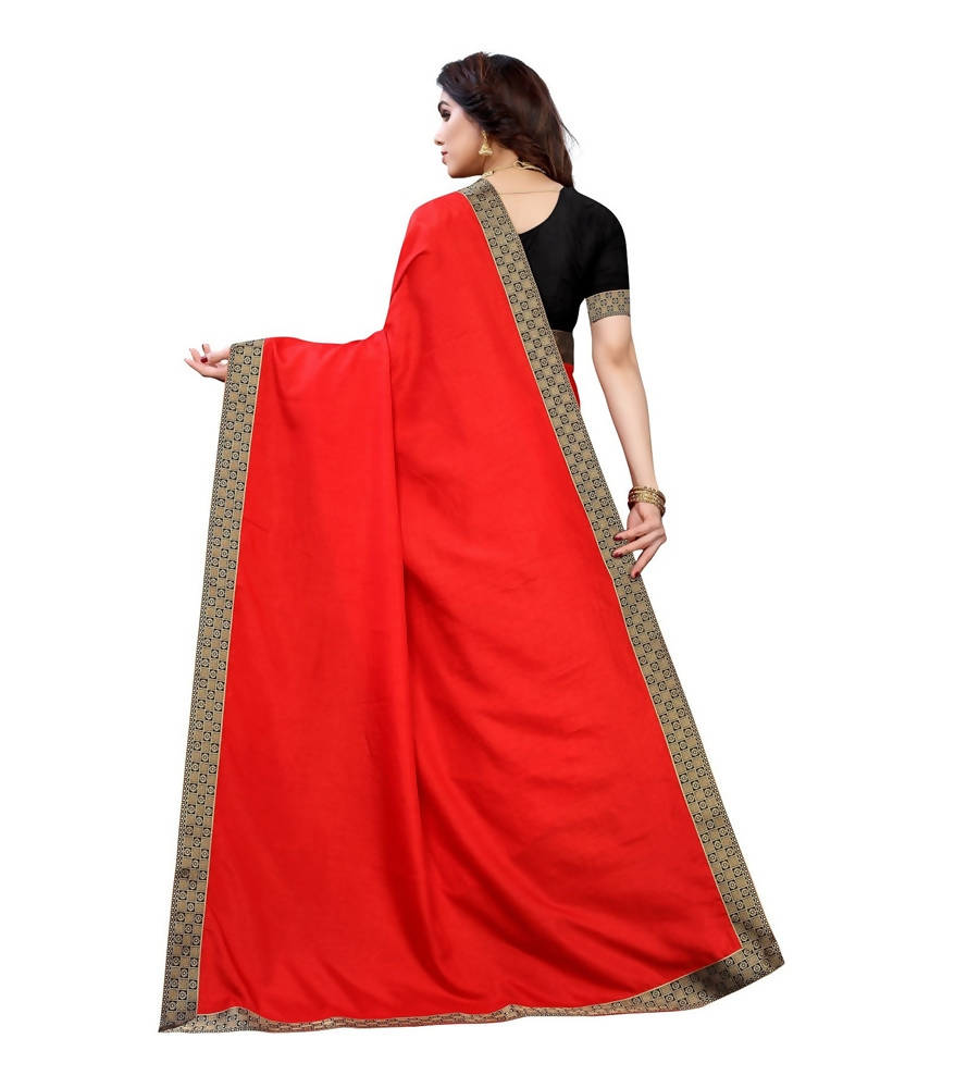Vamika Red Dola Silk Border Saree (Kirti Red) | Grab2Buy