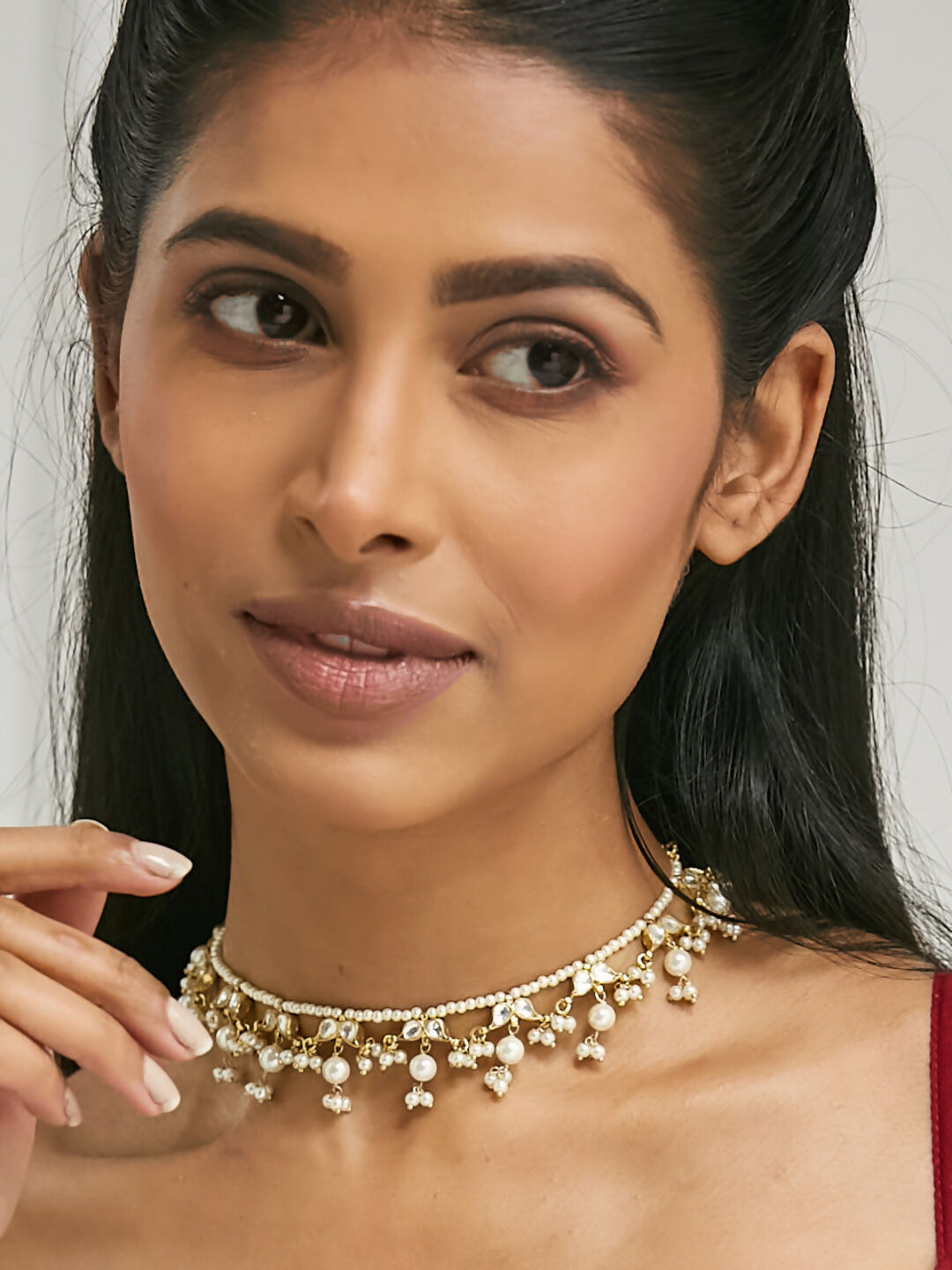 Nuyug 22K Gold-Plated Kundan & Pearl Studded Matha Patti Head Jewellery | Grab2Buy