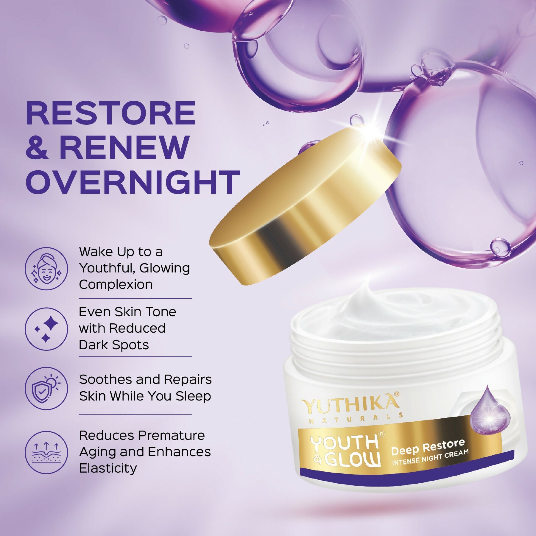 Yuthika Youth & Glow Deep Restore Night Cream For Women | Grab2Buy