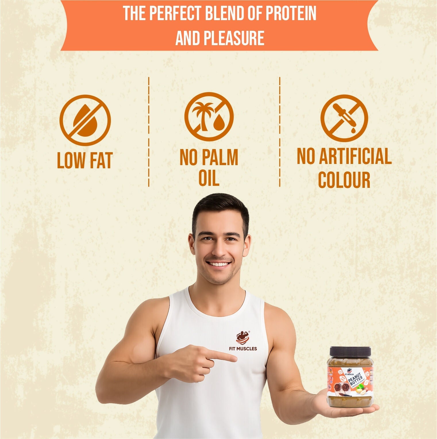 Fit Muscles Original Classic Peanut Butter Crunchy - with Rich Protein | Grab2Buy