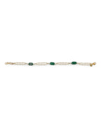Gold-Polished White Green Pearl Beaded Anklets - Ruby Raang | Grab2Buy