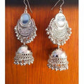 MS Fashion India Latest Designer Oxidized Silver Jhumka Half Moon Earrings | Grab2Buy