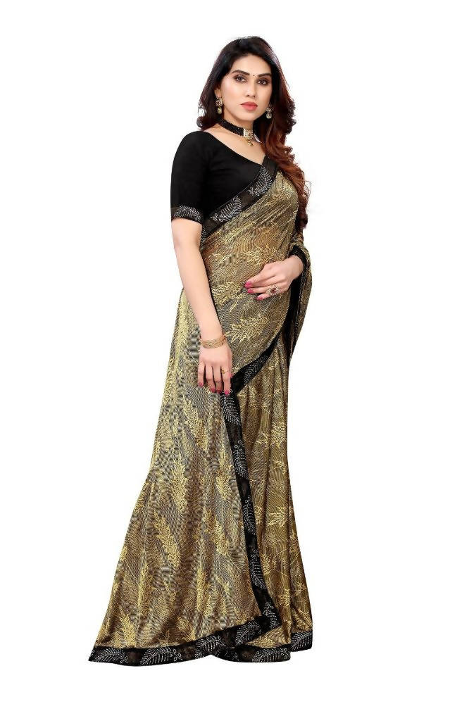 Vamika Golden Malai Silk Embroidery Saree | Grab2Buy