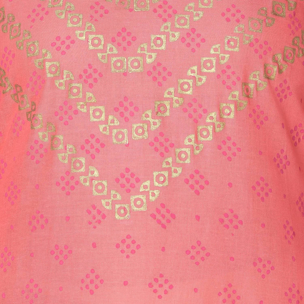 Cheera Hand Block Print Pitch & Skin Color Straight Kurta With Palazzo (MAAI-072K) | Grab2Buy