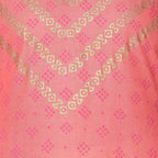 Cheera Hand Block Print Pitch & Skin Color Straight Kurta With Palazzo (MAAI-072K) | Grab2Buy