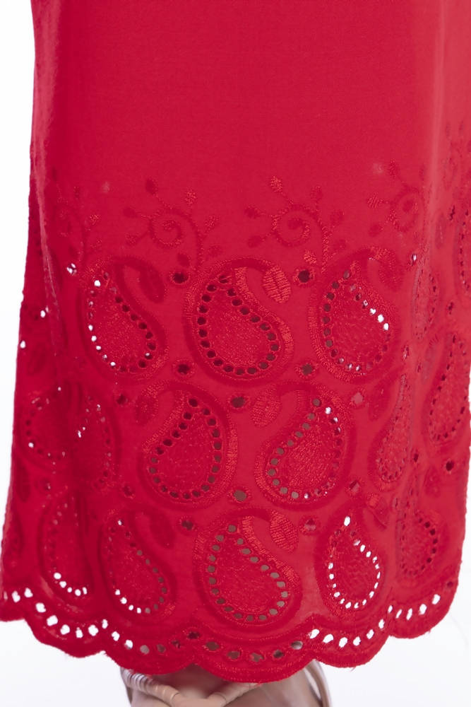 Mominos Fashion Reyon Cotton Red Embroidery Chikan Palazzo | Grab2Buy