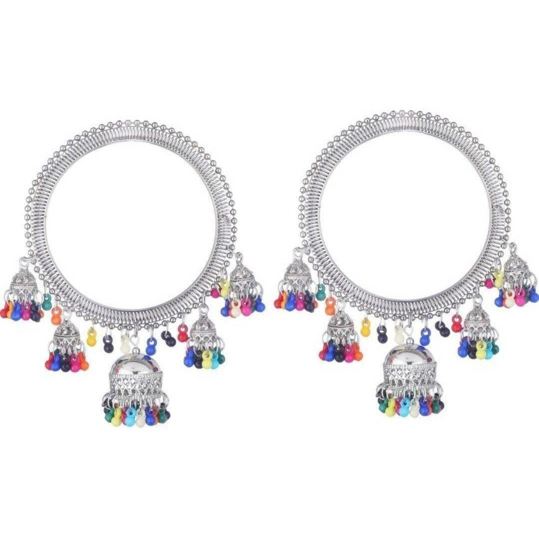MS Fashion India Multicolor Pearls With Small Jhumkas Hanging Bangles | Grab2Buy