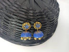 Terracota Beautiful Blue Terracotta Flower Studs with Jhumkas | Grab2Buy