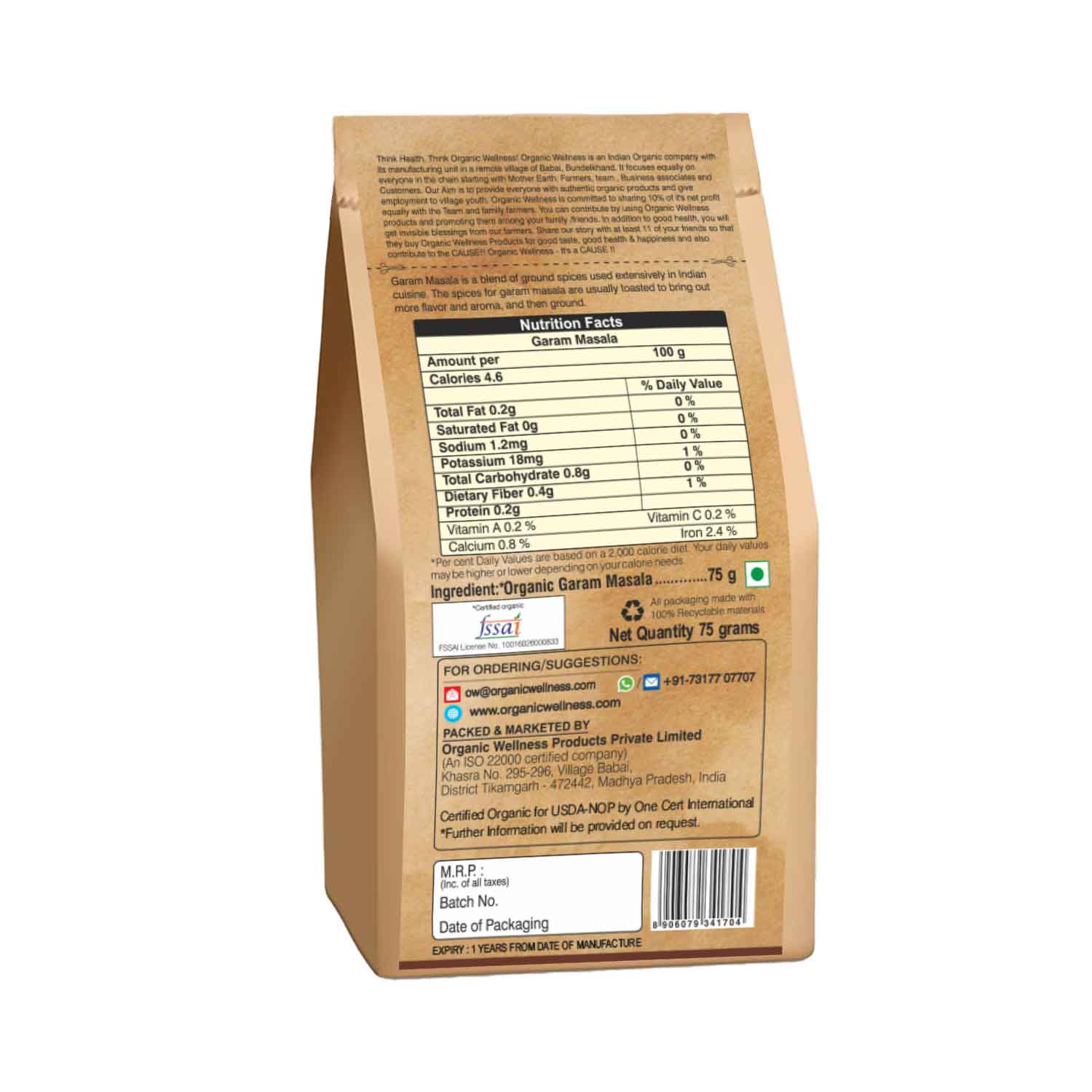 Organic Wellness Garam Masala | Grab2Buy
