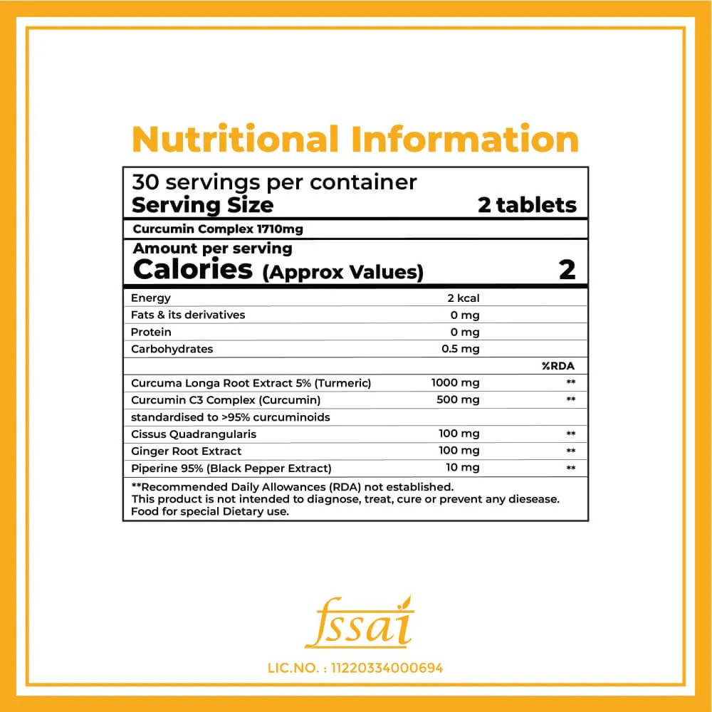 Boldfit Curcumin Complex 1700mg Tablets | Grab2Buy