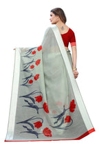 Vamika Sea Green Linen Satin Patta Saree (VANI GREEN) | Grab2Buy