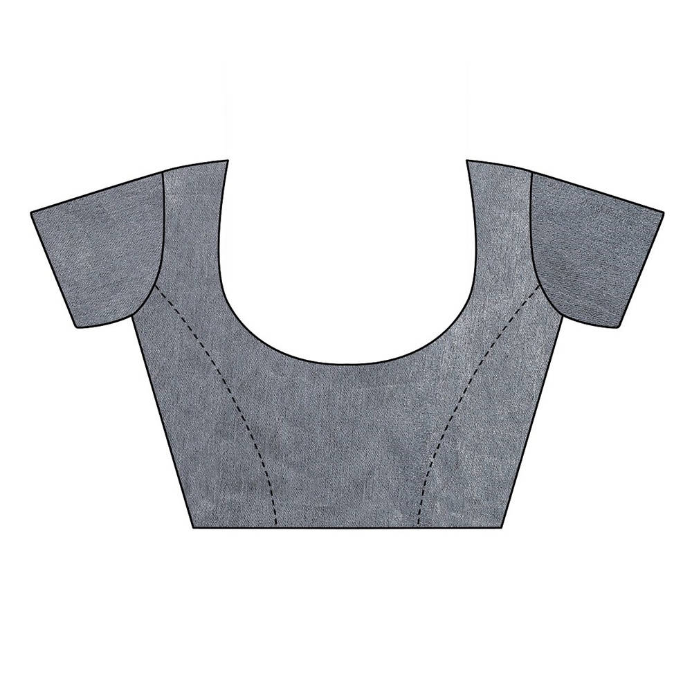 Vamika Grey Crepe Embroidery Saree (Nirali Grey) | Grab2Buy