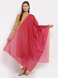 Myshka Women's Red Cotton Solid Casual Dupatta | Grab2Buy