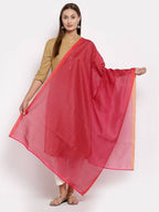 Myshka Women's Red Cotton Solid Casual Dupatta | Grab2Buy