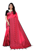 Vamika Pink Sana Silk Printed Saree (Nihal Pink) | Grab2Buy