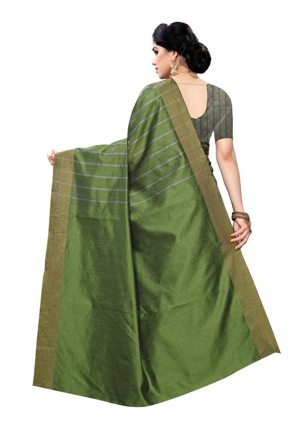 Vamika Paithani Green Cotton Silk Weaving Saree (Paithani Green) | Grab2Buy