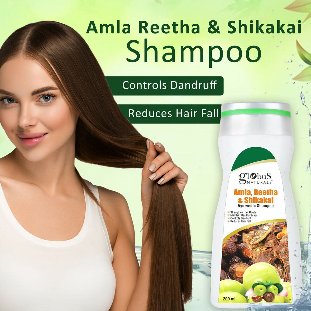 Globus Naturals Amla Reetha Shikakai Shampoo | Grab2Buy