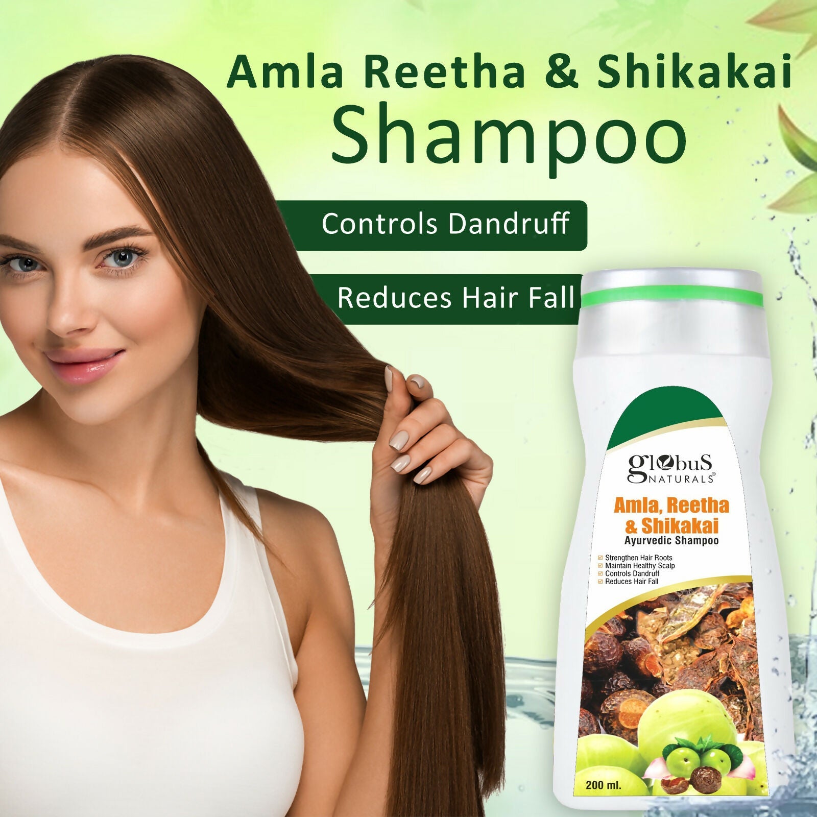 Globus Naturals Amla Reetha Shikakai Shampoo | Grab2Buy