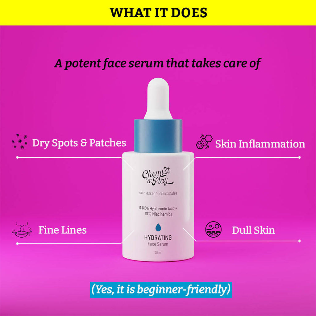 Chemist At Play Hydrating Face Serum For Dry, Normal & Oily Skin, Provides Plump & Radiant-Looking Skin | Grab2Buy