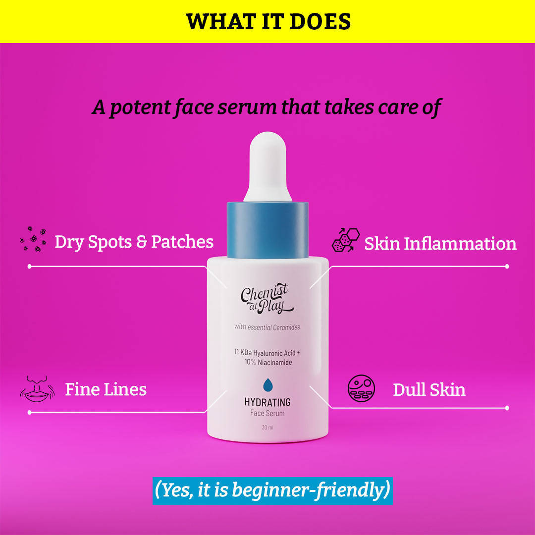 Chemist At Play Hydrating Face Serum For Dry, Normal & Oily Skin, Provides Plump & Radiant-Looking Skin | Grab2Buy