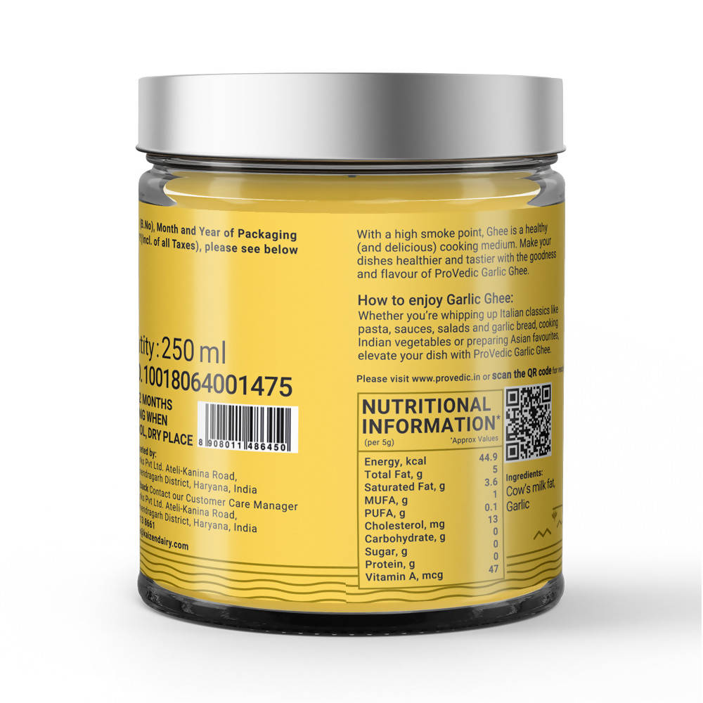 ProVedic Garlic Ghee | Pure Ghee for Better Digestion and Immunity Booster | Homemade Organic & Fresh Ghee | No added Preservatives | Grab2Buy