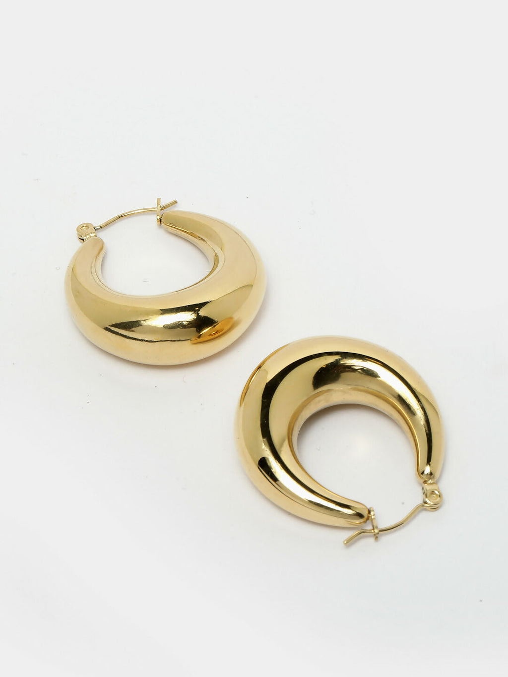 NVR Gold-Polished Contemporary Hoop Earrings | Grab2Buy