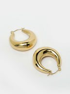 NVR Gold-Polished Contemporary Hoop Earrings | Grab2Buy