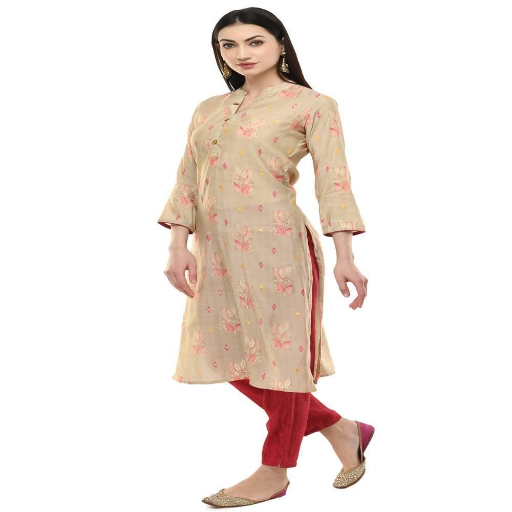Lagi Women's Pink Printed Straight Kurta & Pant (MC45A) | Grab2Buy