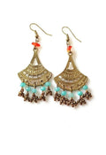 Bling Accessories Antique Brass Finish Brass Metal Earrings | Grab2Buy