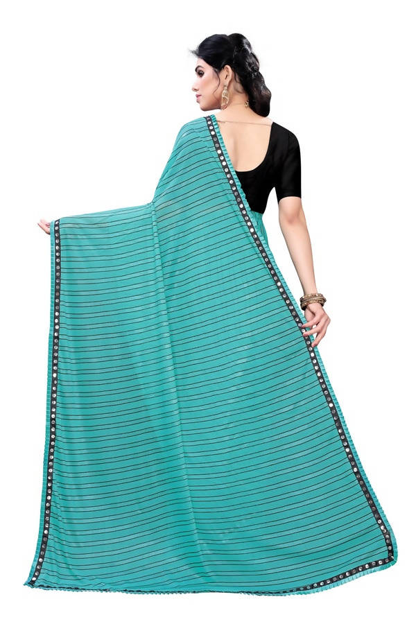 Vamika Rama Green Malai Silk Printed Saree (Zigzag Rama) | Grab2Buy