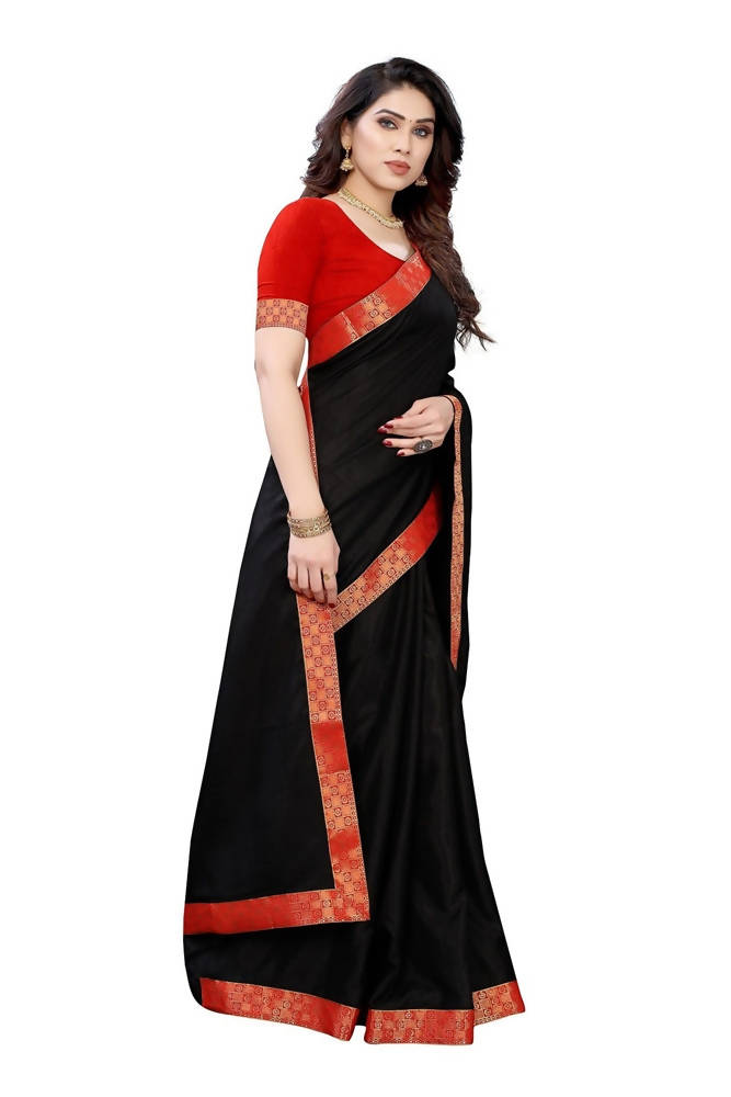 Vamika Black Dola Silk Border Saree (Kirti Black) | Grab2Buy