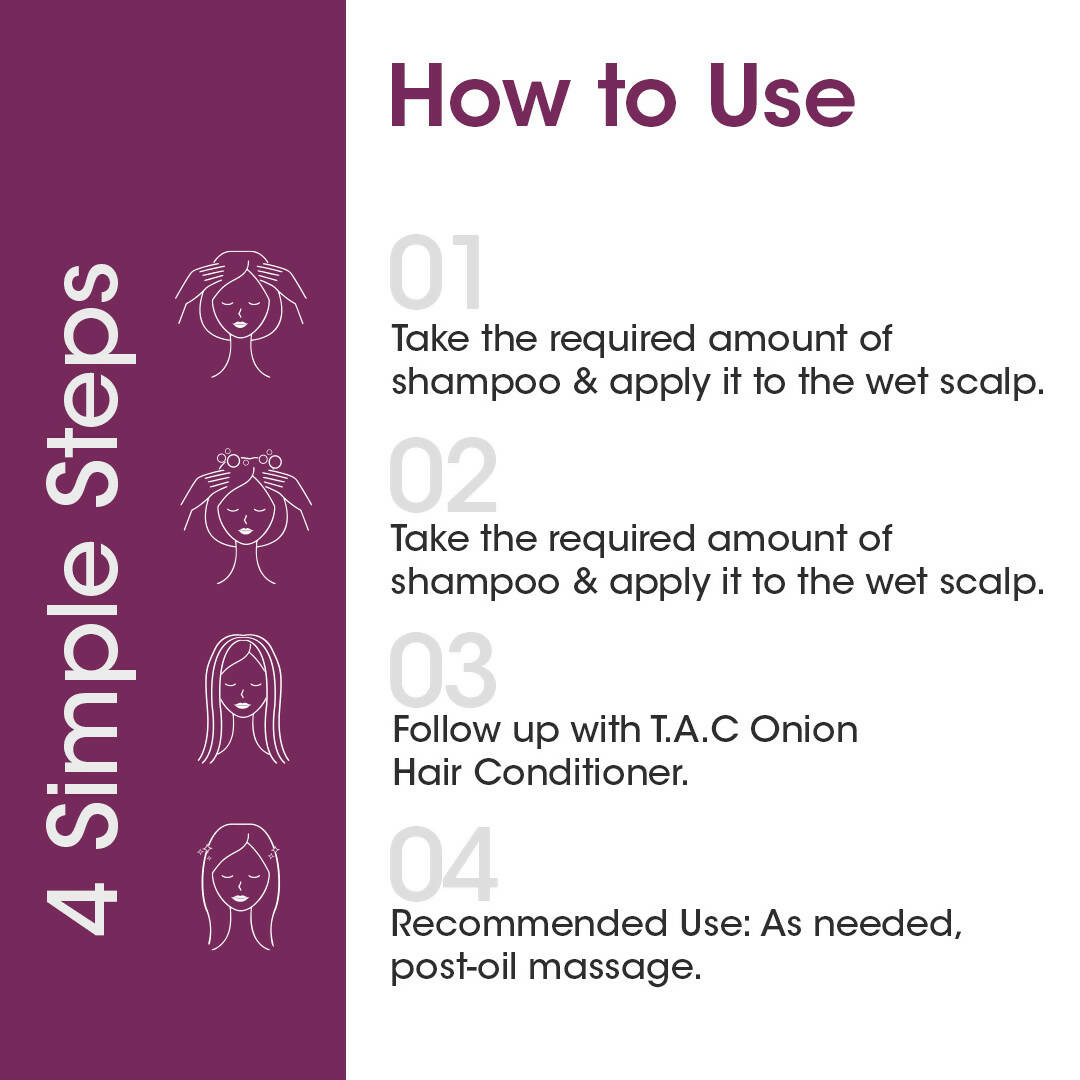 TAC - The Ayurveda Co. Onion Hair Shampoo for Hair Regrowth & Frizz Free Hair | Grab2Buy