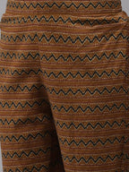 Yufta Women Mustard Brown Sequinned Pure Cotton Kurta with Trouser | Grab2Buy