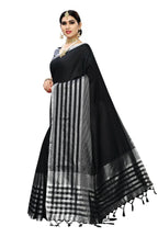 Vamika Black Cotton Silk Weaving Saree (Twitter Black) | Grab2Buy