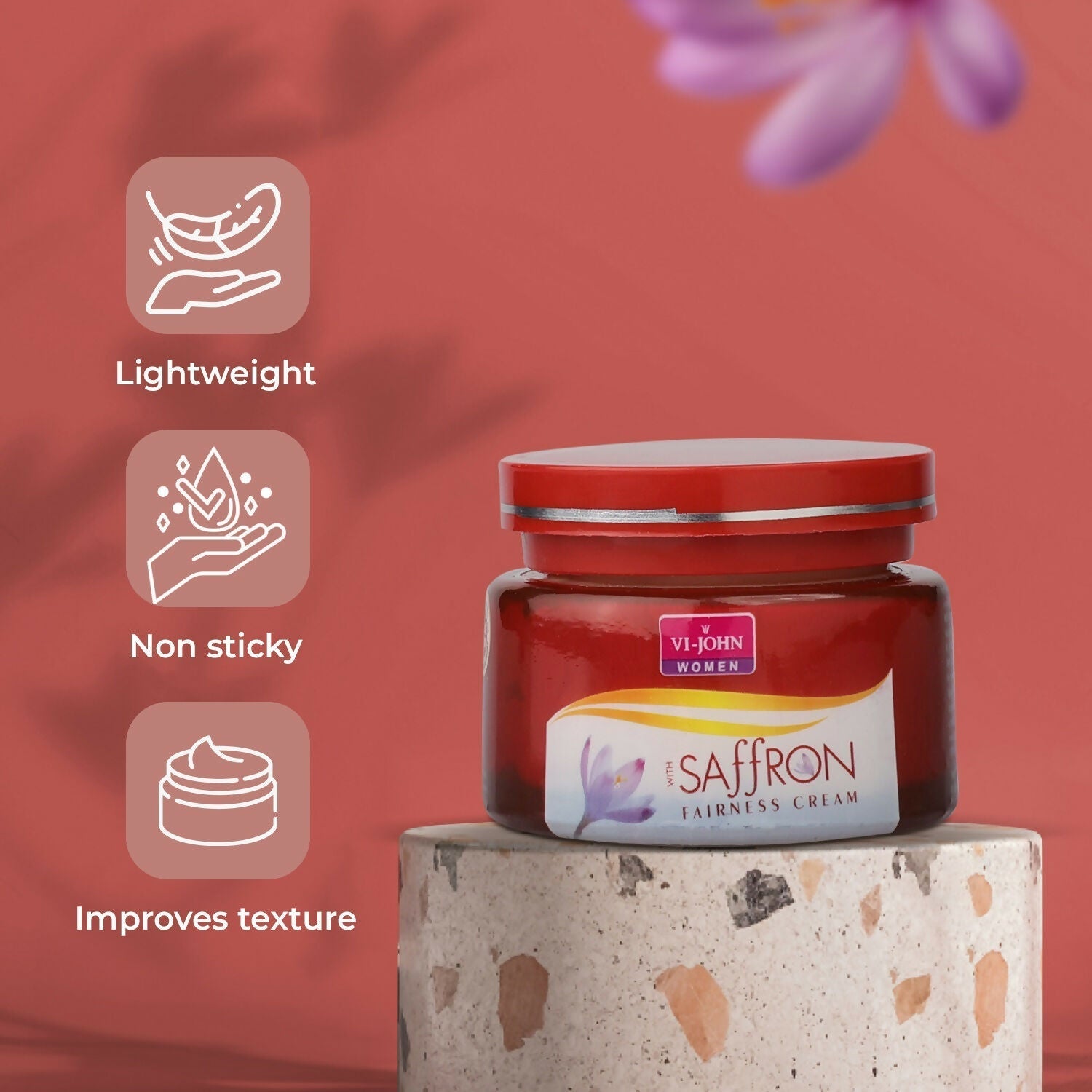 VI-JOHN Women Saffron Advance Skin Fairness Cream with Vitamin E & Mulberry Extracts