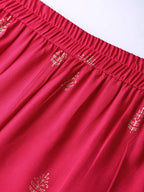 Yufta Women Green & Pink Embroidered Kurta with Palazzo & Dupatta | Grab2Buy