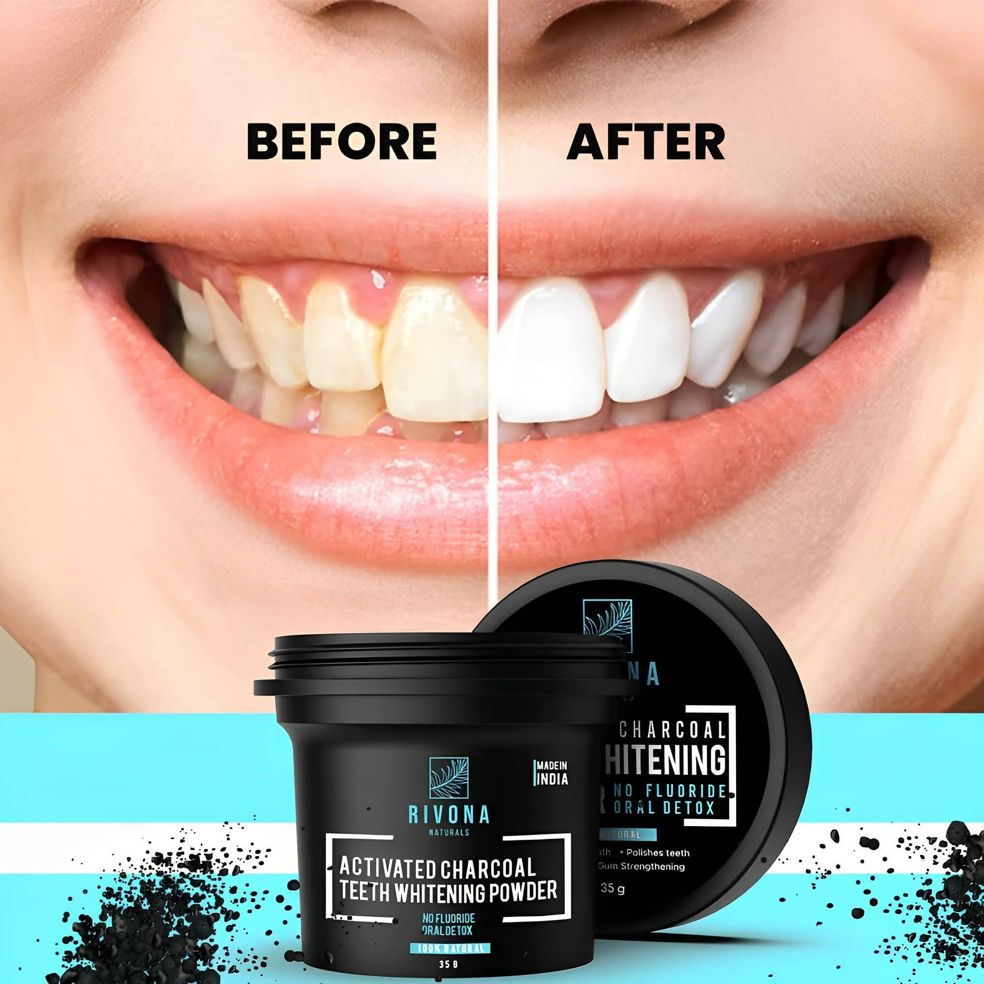 Rivona Naturals Activated Charcoal Teeth Whitening Powder | Grab2Buy