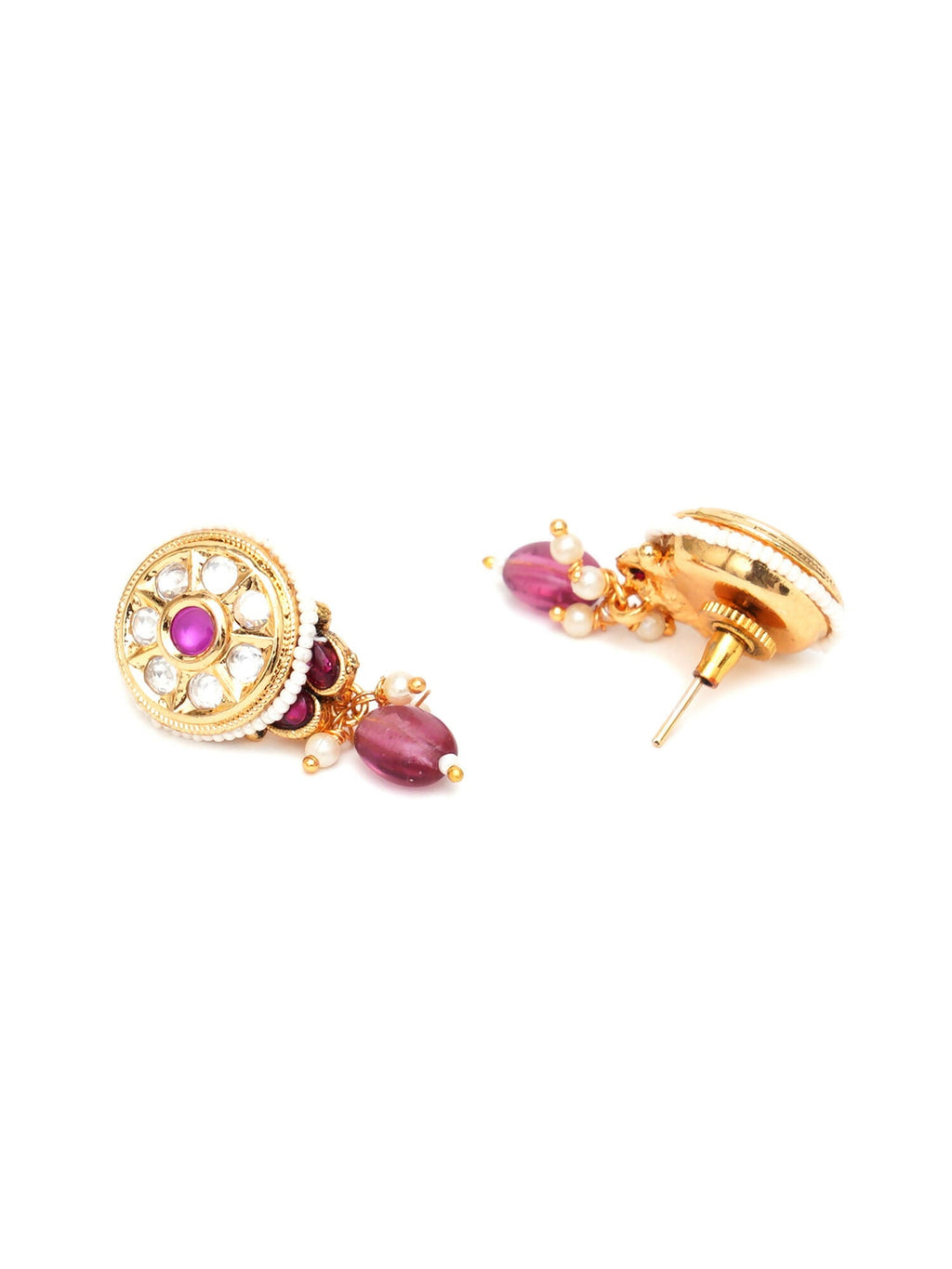 Kundan Studs with Stones (Gold) - Ruby Raang | Grab2Buy