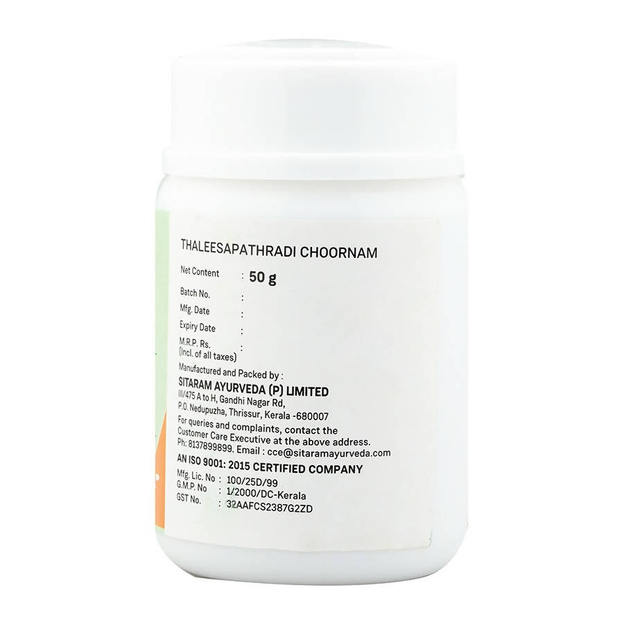 Sitaram Ayurveda Thaleesapathradi Choornam | Grab2Buy