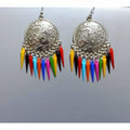 MS Fashion India Latest Fashion Silver Oxidized Earrings With Long Pearls | Grab2Buy